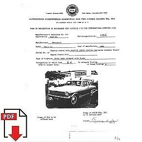 1962 Chevrolet Chevy II (40437) FIA homologation form PDF download